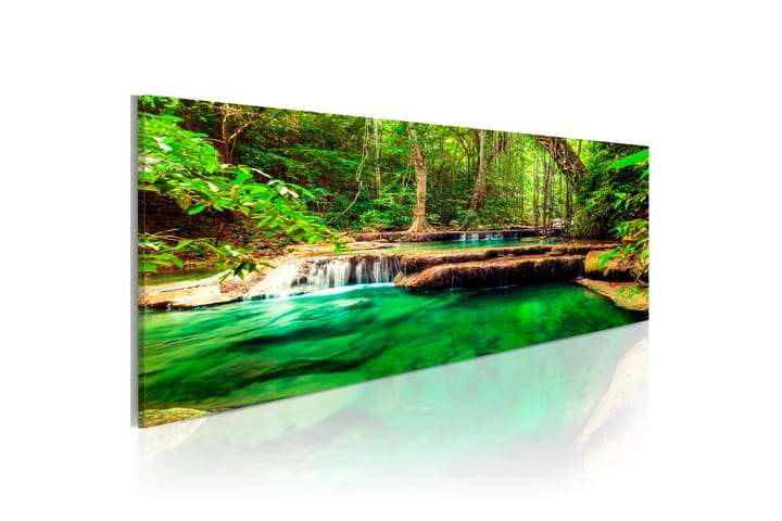 Bilde Emerald Waterfall 150x50 - Artgeist sp. z o. o. - Innredning - Plakater & posters - Lerretsbilder