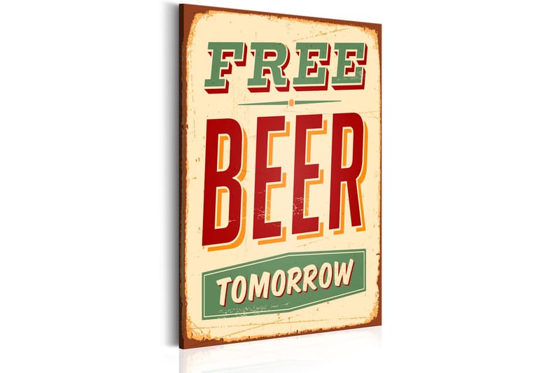 Bilde Free Beer Tomorrow 40x60 - Artgeist sp. z o. o. - Interiør - Plakater & posters - Lerretsbilder