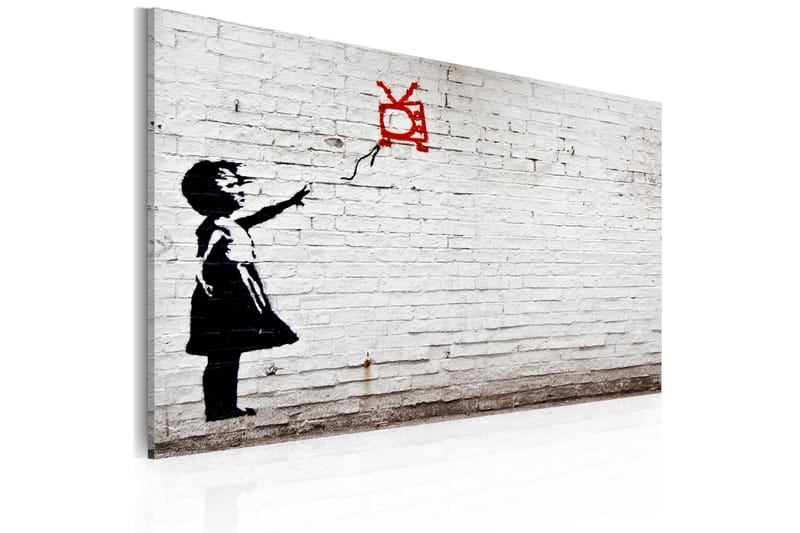Bilde Girl With Tv Banksy 60x40 - Artgeist sp. z o. o. - Interiør - Plakater & posters - Lerretsbilder