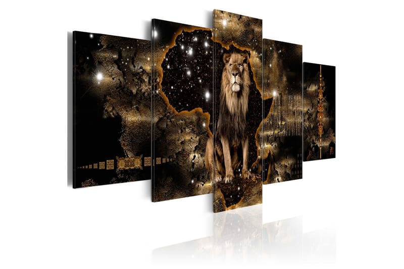 Bilde Golden Lion 200x100 - Artgeist sp. z o. o. - Interiør - Maleri & posters - Lerretsbilder