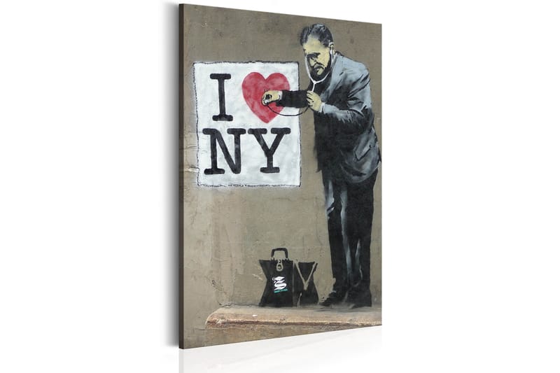 Bilde  I Love New York at Banksy 80x120 - Artgeist sp. z o. o. - Interiør - Maleri & posters - Lerretsbilder