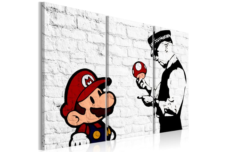 Bilde Mario Bros Banksy 90x60 - Artgeist sp. z o. o. - Innredning - Plakater & posters - Lerretsbilder