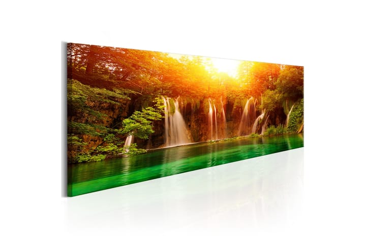 Bilde Nature Magnificent Waterfall 150x50 - Flerfarget - Innredning - Plakater & posters - Lerretsbilder
