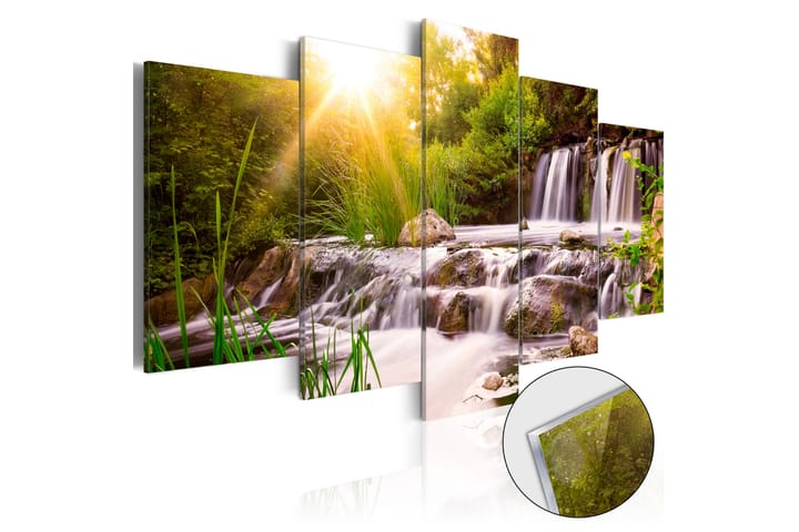 Bilde På Akryl Forest Waterfall 200x100 - Finnes i flere størrelser - Innredning - Plakater & posters - Lerretsbilder
