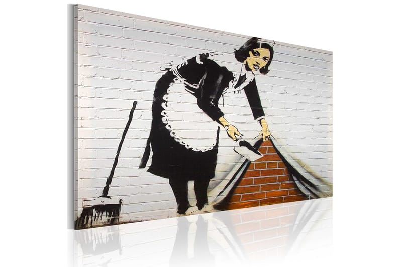 Bilde Rengjøring Lady Banksy 60x40 - Artgeist sp. z o. o. - Innredning - Plakater & posters - Lerretsbilder