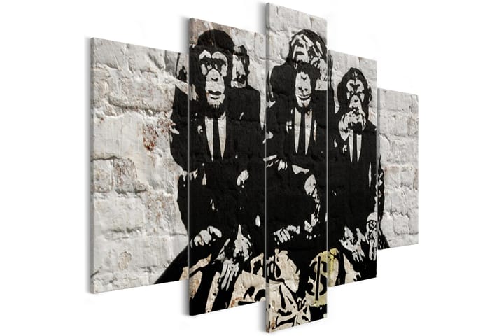 Bilde Rich Monkeys 5 Parts Wide 100x50 - Artgeist sp. z o. o. - Innredning - Plakater & posters - Lerretsbilder