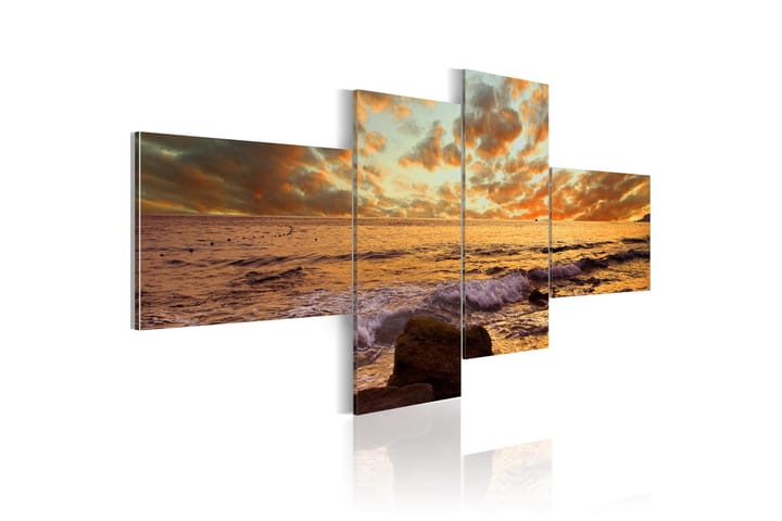 Bilde Solnedgang Over Havet 100x45 - Artgeist sp. z o. o. - Interiør - Plakater & posters - Lerretsbilder