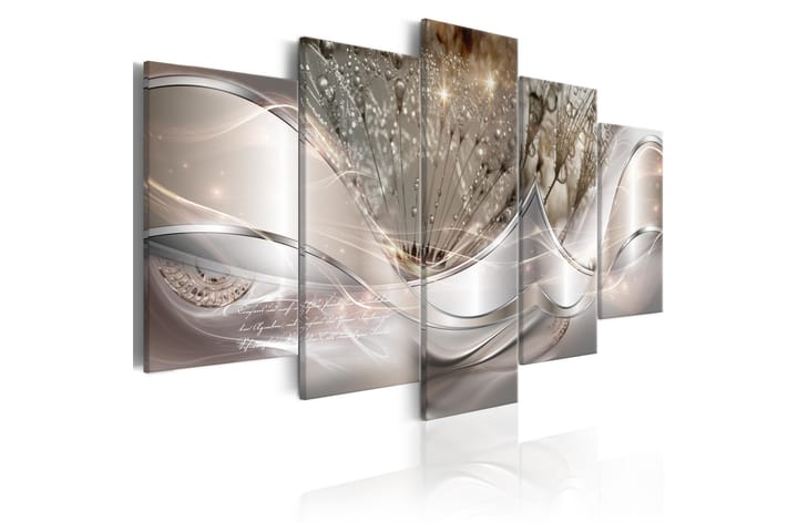 Bilde Sparkling Dandelions 5 Parts Beige Wide 100x50 - Artgeist sp. z o. o. - Interiør - Maleri & posters - Lerretsbilder