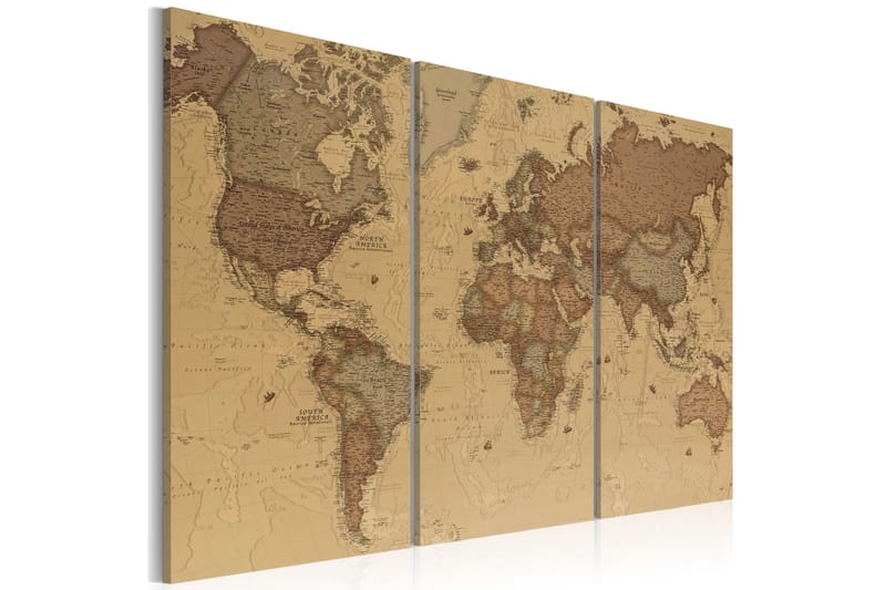 Bilde Stylish World Map 90x60 - Finnes i flere størrelser - Innredning - Plakater & posters - Lerretsbilder