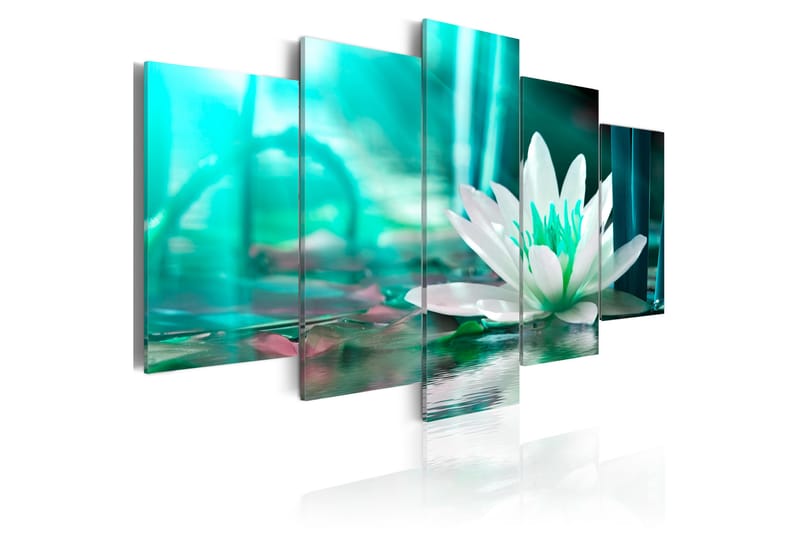 Bilde Turquoise Lotus 200x100 - Artgeist sp. z o. o. - Interiør - Plakater & posters - Lerretsbilder