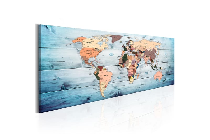 Bilde World Maps Sapphire Travels 150x50 - Flerfarget - Innredning - Plakater & posters - Lerretsbilder