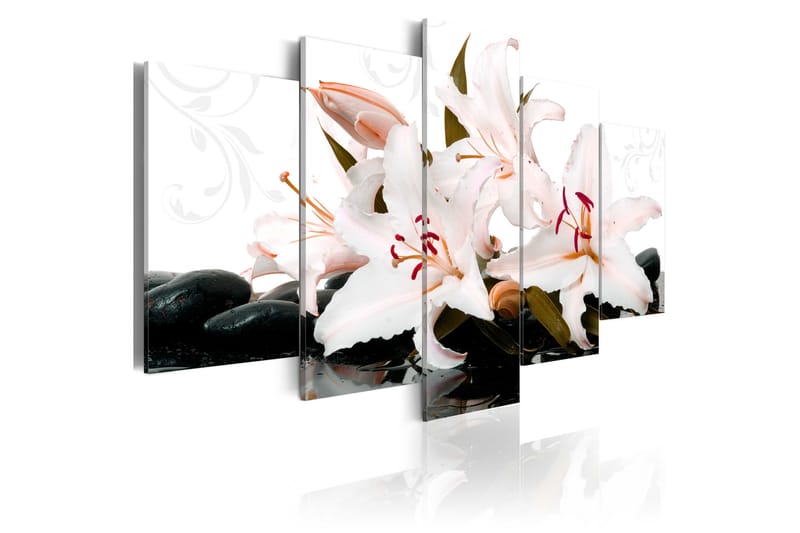Bilde Zen Stones And Lilies 100x50 - Finnes i flere størrelser - Innredning - Plakater & posters - Lerretsbilder