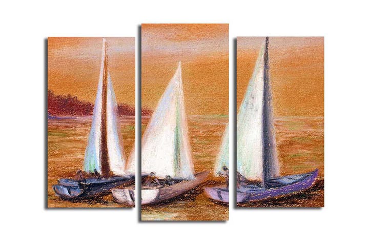 Canvasbilde 3-pk flerfarget - 22x03 cm - Innredning - Plakater & posters - Lerretsbilder
