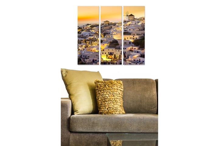 Canvasbilde City 3-pk flerfarget - 22x05 cm - Interiør - Maleri & posters - Lerretsbilder