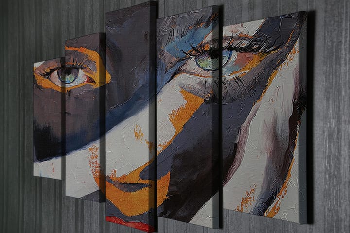 Canvasbilde Dekorativ 5 Deler - Flerfarget - Innredning - Plakater & posters - Lerretsbilder