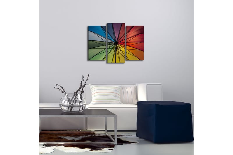 Canvasbilde Dekorativ LED-belysning 3 Deler - Flerfarget - Interiør - Plakater & posters - Lerretsbilder