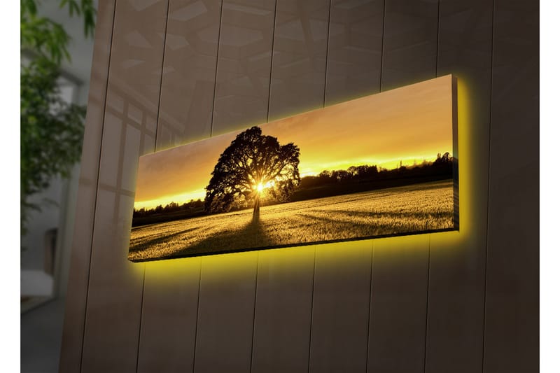 Canvasbilde Dekorativ LED-belysning - Flerfarget - Interiør - Veggdekorasjon - Klokker