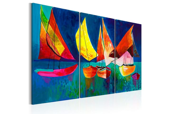 Canvasbilde Fargerike seilbåter 120x80 cm