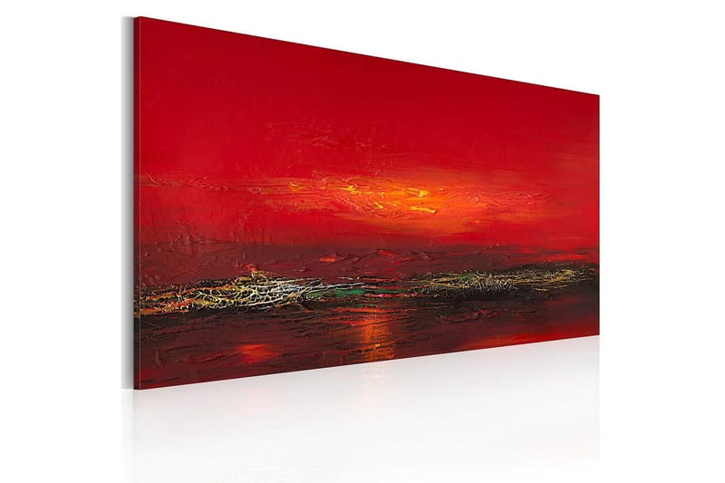 Canvasbilde Rød solnedgang over havet 120x60 cm