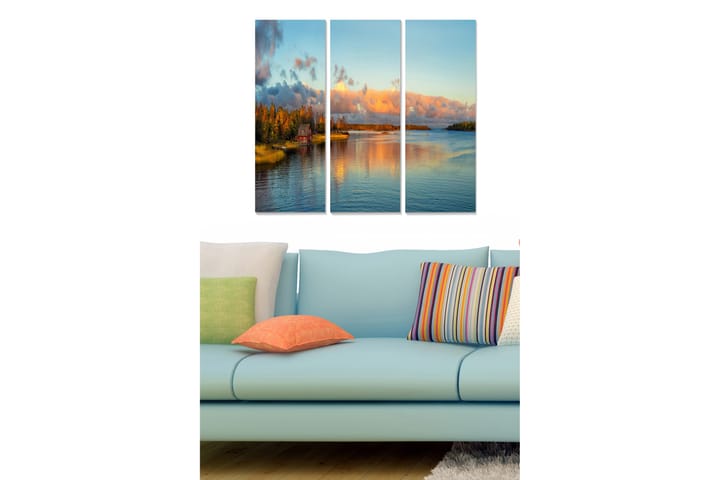 Canvasbilde Scenic 3-pk flerfarget - 22x05 cm - Interiør - Maleri & posters - Lerretsbilder