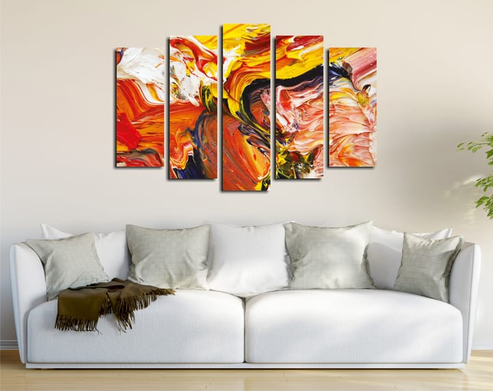 Dekorativ Canvasbilde 5-Deler 70x20 cm - Flerfarget - Innredning - Plakater & posters - Lerretsbilder