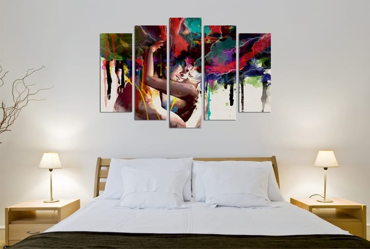 Dekorativ Canvasbilde 5-Deler 70x20 cm - Flerfarget - Innredning - Plakater & posters - Lerretsbilder