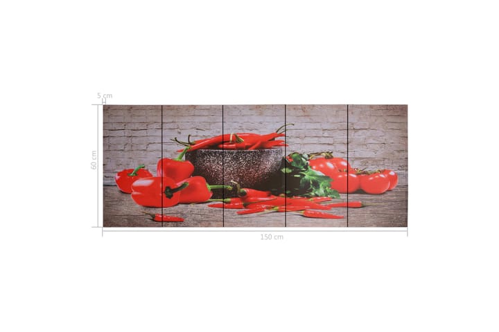 Lerretsbilde paprika flerfarget 150x60 cm - Innredning - Plakater & posters - Lerretsbilder