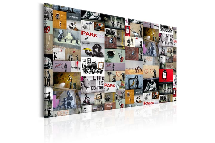 Tavle Art Of Collage: Banksy 60X40 - Artgeist sp. z o. o. - Innredning - Plakater & posters - Lerretsbilder