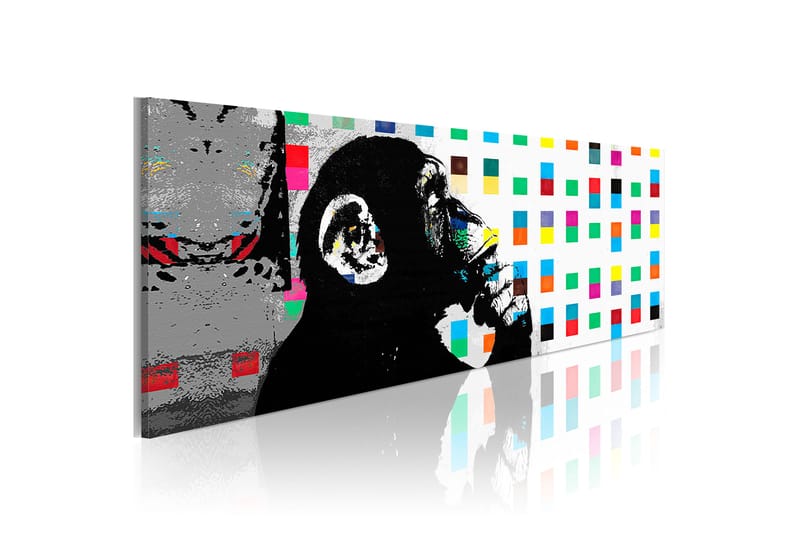 Tavle Banksy: The Thinker Monkey 120X40 - Artgeist sp. z o. o. - Innredning - Plakater & posters - Lerretsbilder