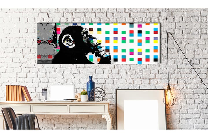 Tavle Banksy: The Thinker Monkey 120X40 - Artgeist sp. z o. o. - Innredning - Plakater & posters - Lerretsbilder