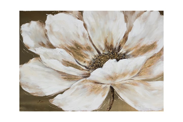 Oljemaling 90x120 cm Beige blomster - Interiør - Maleri & posters - Oljemaling
