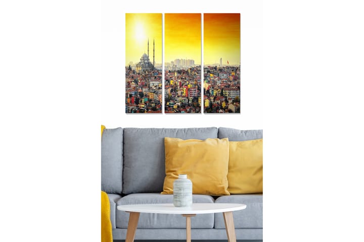 Canvasbilde City 3-pk flerfarget