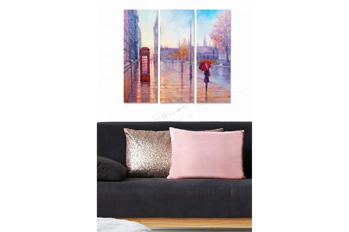 Canvasbilde City 3-pk flerfarget - 22x05 cm - Innredning - Plakater & posters - Posters