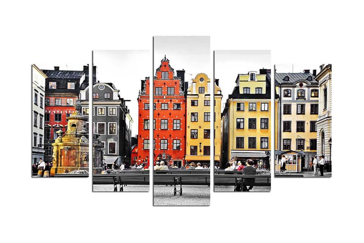Canvasbilde City 5-pk flerfarget - 22x06 cm - Interiør - Plakater & posters - Posters