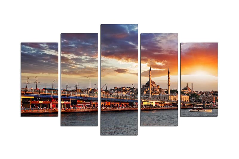 Canvasbilde City Istanbul 5-pk Flerfarget - 22x06 cm - Interiør - Plakater & posters - Posters