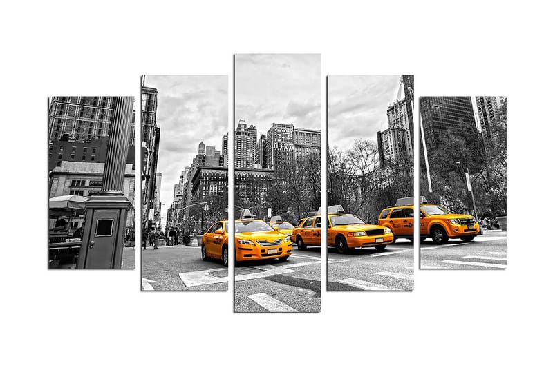 Canvasbilde City New York 5-pk Flerfarget