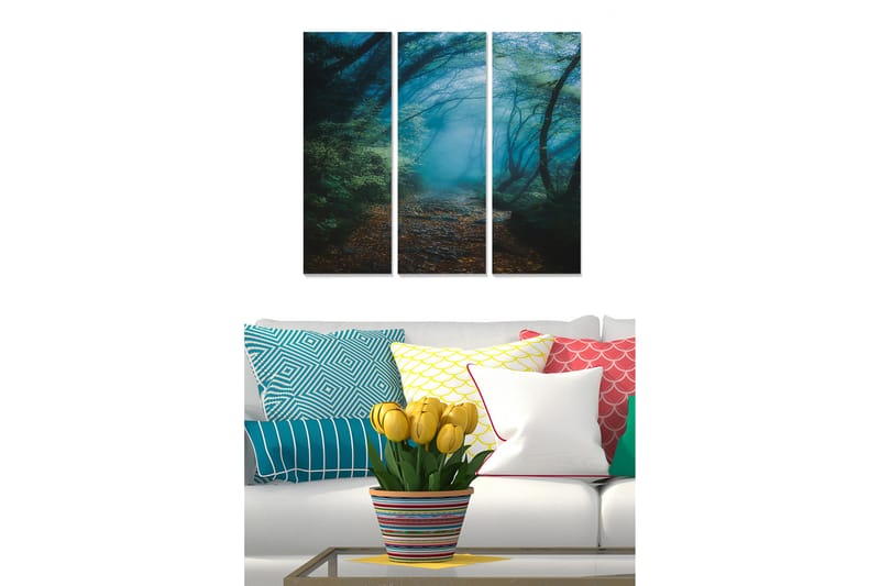 Canvasbilde Floral 3-pk flerfarget - 22x05 cm - Innredning - Plakater & posters - Posters