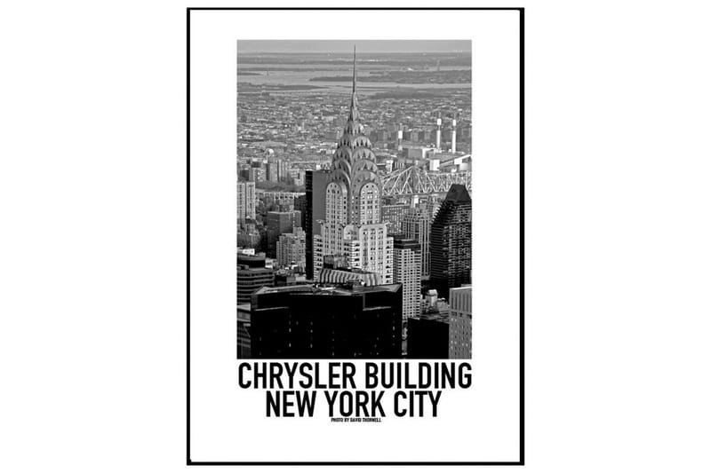 Chrysler Building, New York City Foto Hvit/Svart/Grå - 40x50 cm - Interiør - Maleri & posters - Posters - Kart & byer plakat