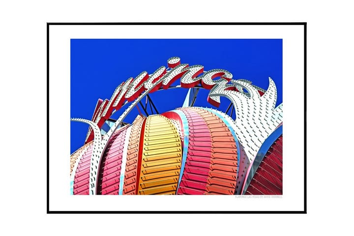 Flamingo - Las Vegas Foto Blå/Gul/Rosa - 100x70 cm - Interiør - Maleri & posters - Posters
