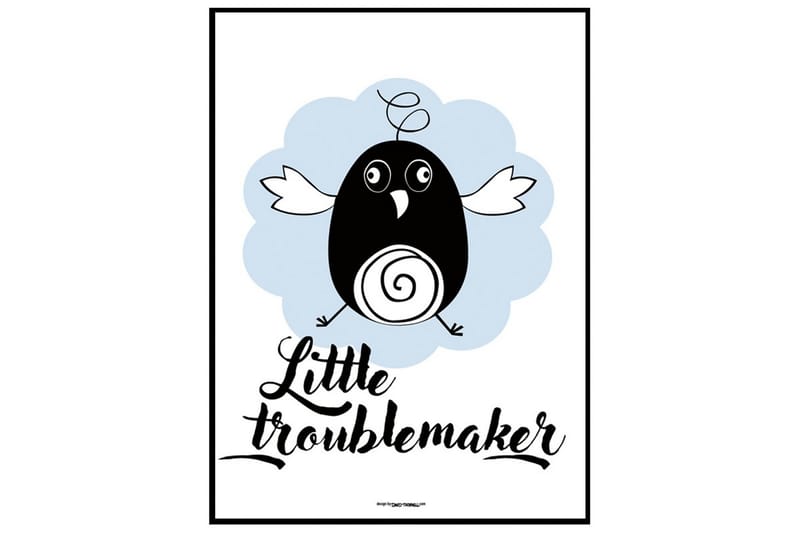 Little Troublemaker Illustrasjon/Tekst Blå/Hvit/Svart