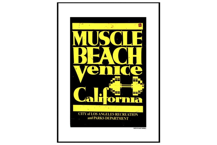 Muscle Beach, CA No1 David Thornell Tekst Gul/Svart