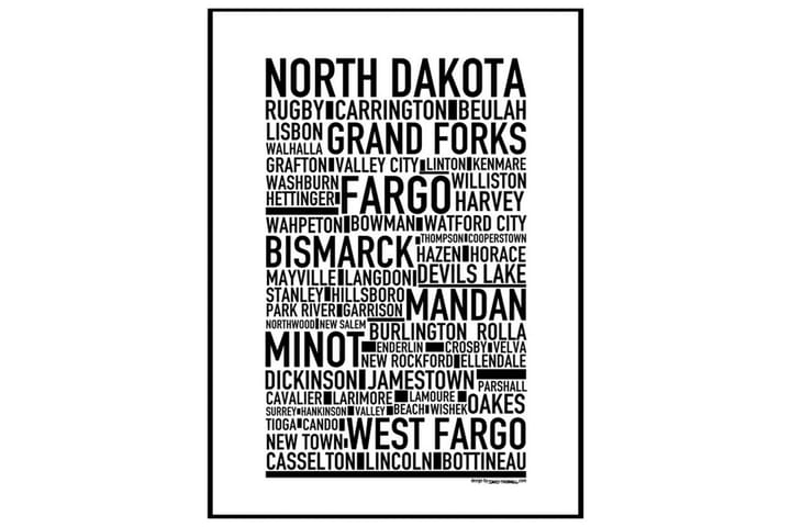 Poster North Dakota - Finnes i flere størrelser - Innredning - Plakater & posters - Posters