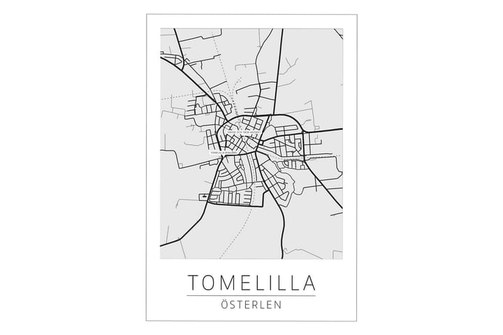 Poster Tomelilla Bykart 50x70 cm - Hvit - Interiør - Plakater & posters - Posters