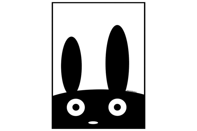 The Mascot Bunny Illustrasjon Hvit/Svart - 40x50 cm - Interiør - Maleri & posters - Posters - Dyreplakater