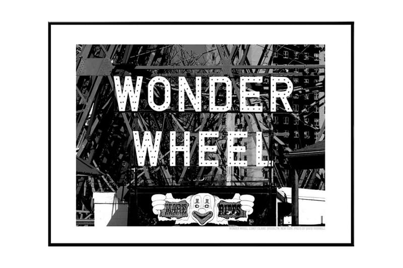Wonder Wheel, Coney Island, NY No.5 Foto Hvit/Svart - 40x30 cm - Interiør - Maleri & posters - Posters