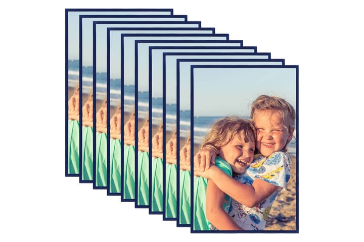 Fotorammekollasje for vegg eller bord 10 stk 13x18 cm MDF - Blå - Innredning - Plakater & posters - Rammer