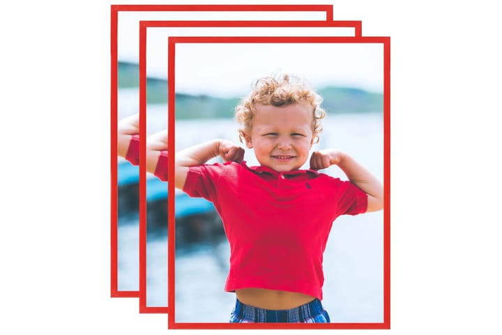 Fotorammekollasje for vegg eller bord 3 stk rød 40x50 cm MDF - Rød - Innredning - Plakater & posters - Rammer