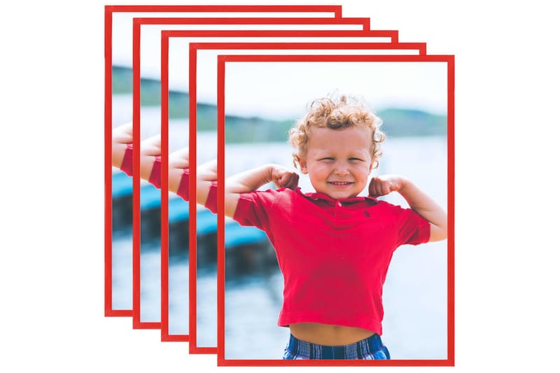 Fotorammekollasje for vegg eller bord 5 stk 50x60 cm rød MDF - Rød - Interiør - Plakater & posters - Rammer