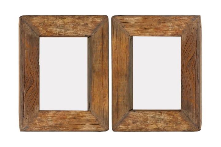 Fotorammer 2 stk 23x28 cm gjenvunnet heltre og glass - Interiør - Maleri & posters - Rammer