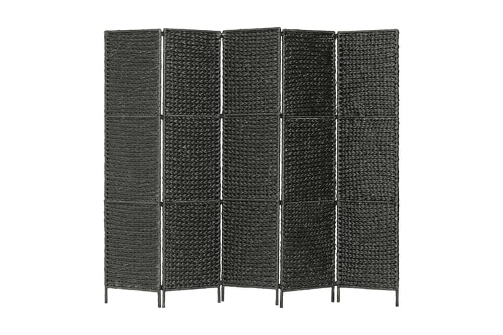 Romdeler med 5 paneler 193x160 cm vannhyacinth svart - Svart - Innredning - Små møbler - Romdelere